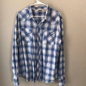 Salt Valley western snap button long sleeve xl